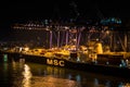 PORT SAID, EGYPT Ã¢â¬â November 4, 2017: MSC line vessel container ship during loading operations in the cargo port Royalty Free Stock Photo